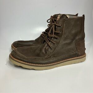 Toms Searcher boots brown leather lace up‎ boots size 11.5